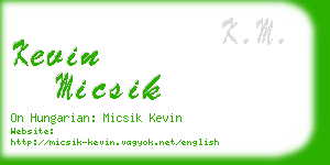 kevin micsik business card